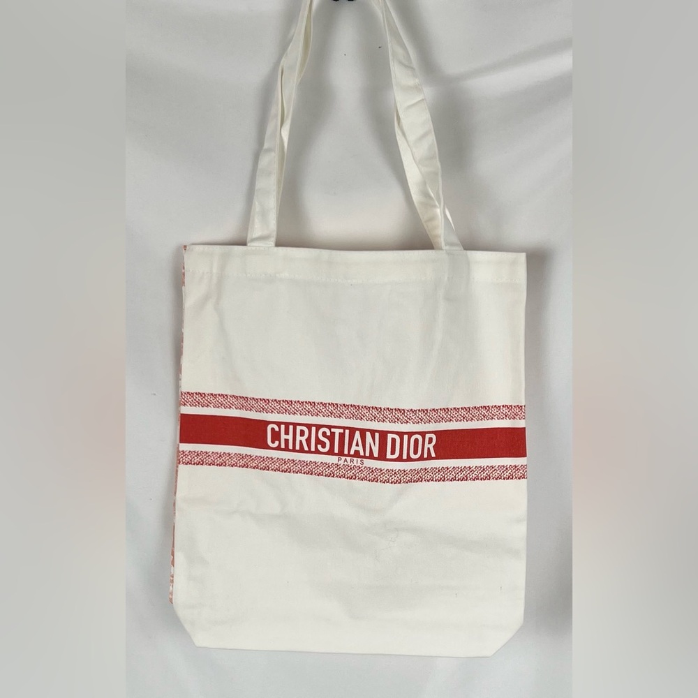 Christian Dior TOILE DE JOUY Novelty Tote bag Eco bag White Orange Limited COA